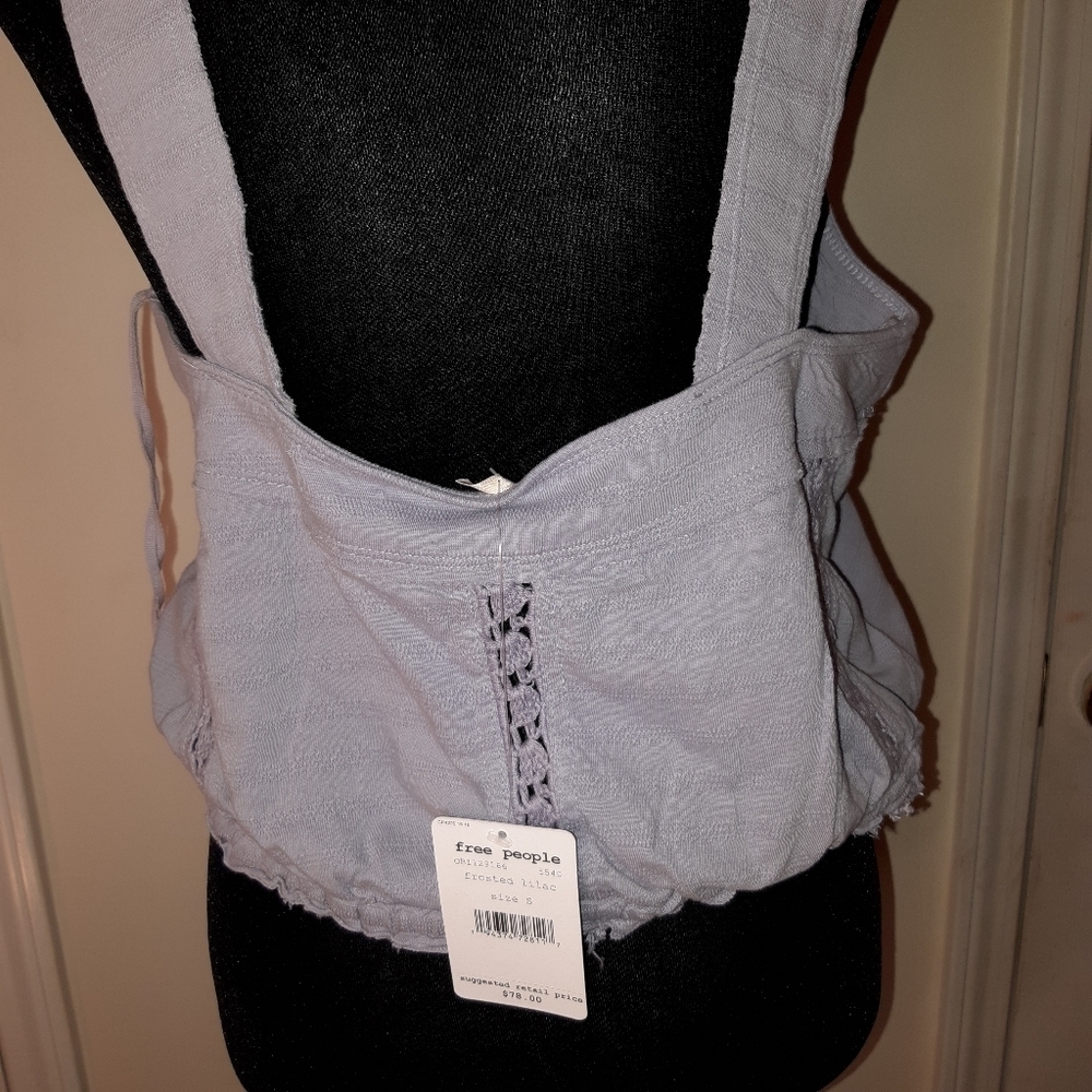 Free People Lavender Crochet-Trim Drawstring Tank Top - Picture 8 of 8